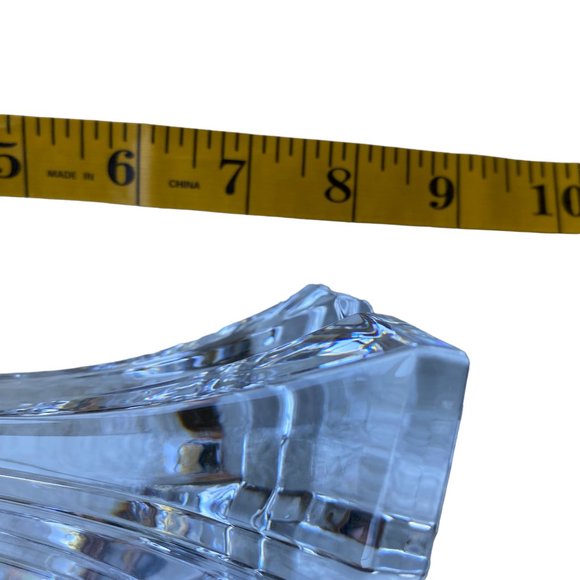 2 Pillar Clear Glass 24% Crystal Lead Candle Holders Slovenia 9" & 6" Tall - Picture 10 of 16